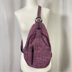 Nupouch Tweed Charging Stylish Pink Crossbody Bag Travel Vacation Outdoor Sleek